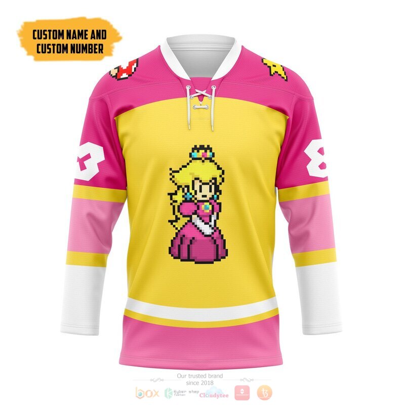 Personalized Princess Peach Sports Hockey Jersey