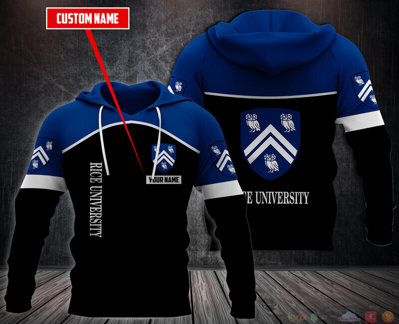 Rice University Personalized Hoodie, Fleece Hoodie 2 Personalized Rice University Custom Hoodie Fleece Hoodie 1