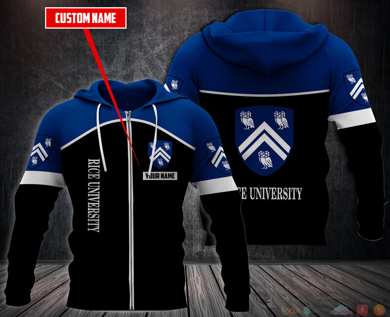 Rice University Personalized Hoodie, Fleece Hoodie 3 Personalized Rice University Custom Hoodie Fleece Hoodie 1 2