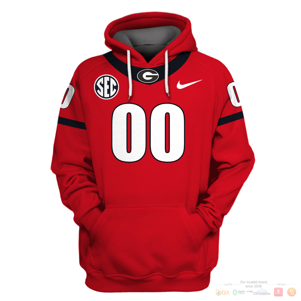 Personalized SEC Georgia Bulldogs Nike red custom 3d shirt hoodie 1 2