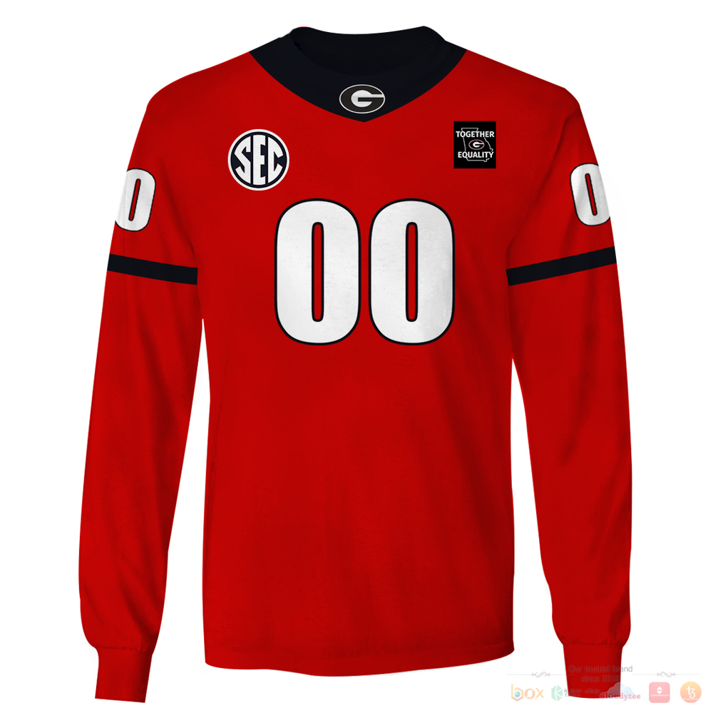 Personalized SEC Georgia Bulldogs Together Equality red custom jersey shirt, hoodie 5 Personalized SEC Georgia Bulldogs Together Equality red custom 3d shirt hoodie 1 2 3 4