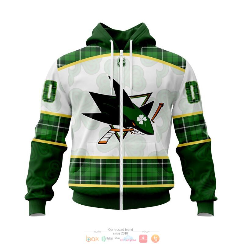 Personalized San Jose Sharks NHL St Patrick Days full print 3d shirt, hoodie 2 Personalized San Jose Sharks NHL St Patrick Days 3d shirt hoodie 1