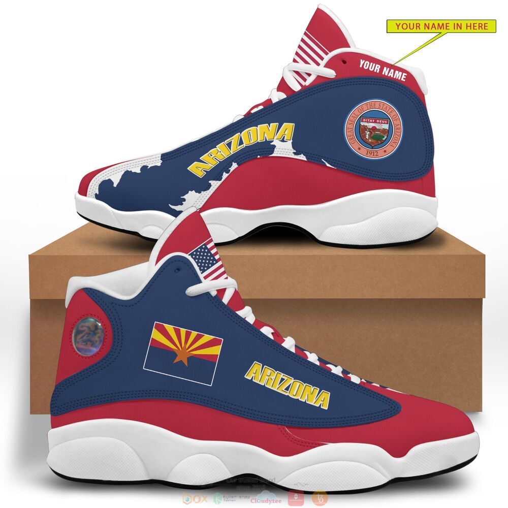 Seal of Arizona flag Personalized Air Jordan 13 sneaker 1 Personalized Seal of Arizona flag custom Air Jordan 13 shoes