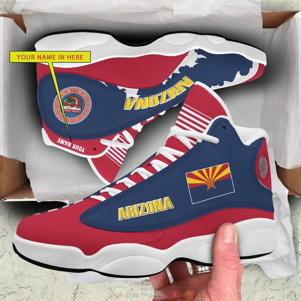 Seal of Arizona flag Personalized Air Jordan 13 sneaker 2 Personalized Seal of Arizona flag custom Air Jordan 13 shoes 1