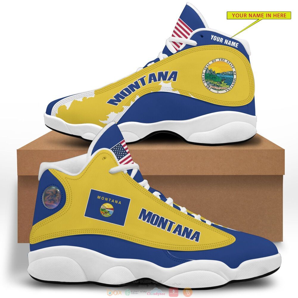 Seal of Montana Personalized Air Jordan 13 sneaker 2 Personalized Seal of Montana custom Air Jordan 13 shoes 1