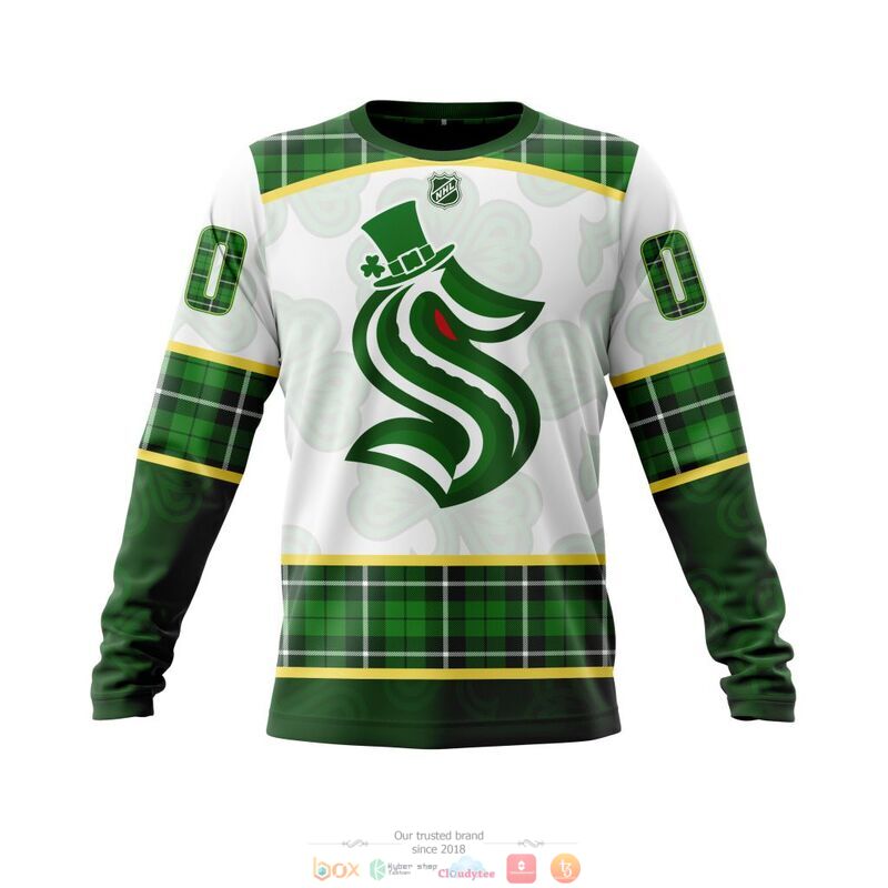 Personalized Seattle Kraken NHL St Patrick Days full print 3d shirt, hoodie 4 Personalized Seattle Kraken NHL St Patrick Days 3d shirt hoodie 1 2 3
