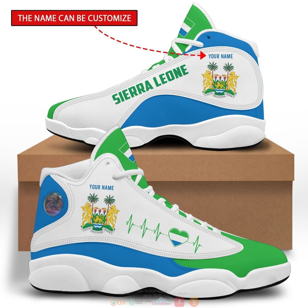 Personalized Sierra Leone flag custom Air Jordan 13 shoes