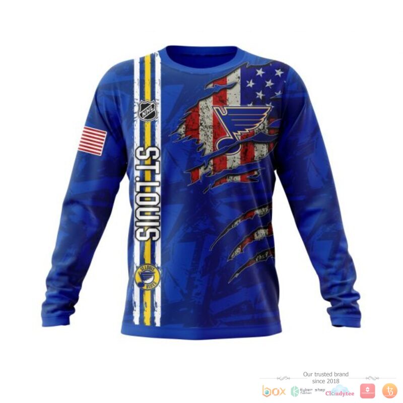 Personalized St Louis Blues With American Flag 3d shirt hoodie 1 2 3