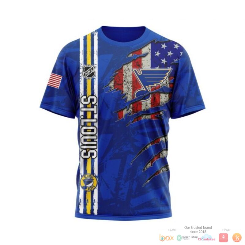 Personalized St Louis Blues With American Flag 3d shirt hoodie 1 2 3 4 5