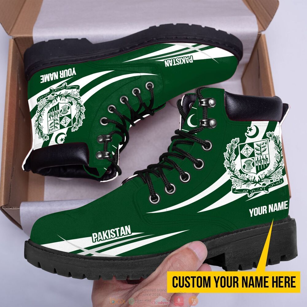 State emblem of Pakistan Personalized Timberland boots 3 Personalized State emblem of Pakistan custom Timberland boot 1 2