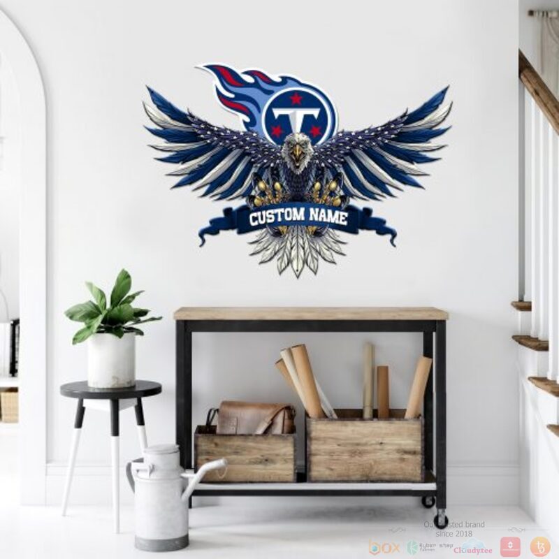 Personalized Tennessee Titans NFL Eagle American Flag Custom Metal Sign