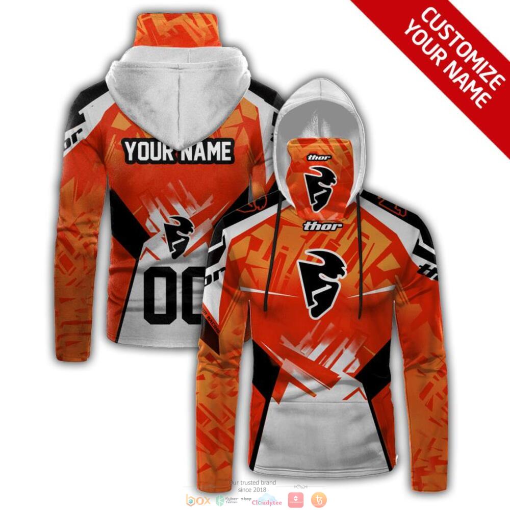 Personalized Thor orange custom hoodie mask