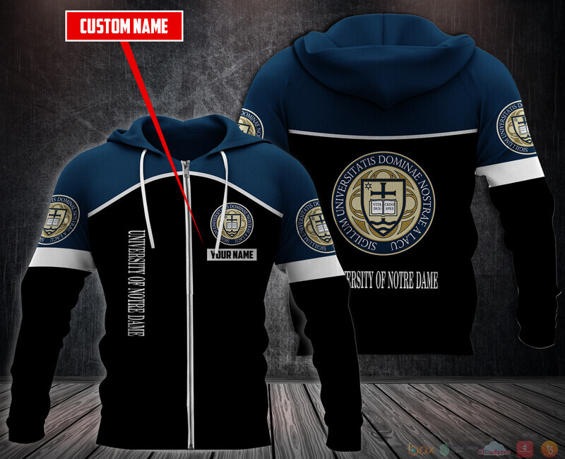 University Of Notre Dame Personalized Hoodie, Fleece Hoodie 3 Personalized University Of Notre Dame Custom Hoodie Fleece Hoodie 1 2