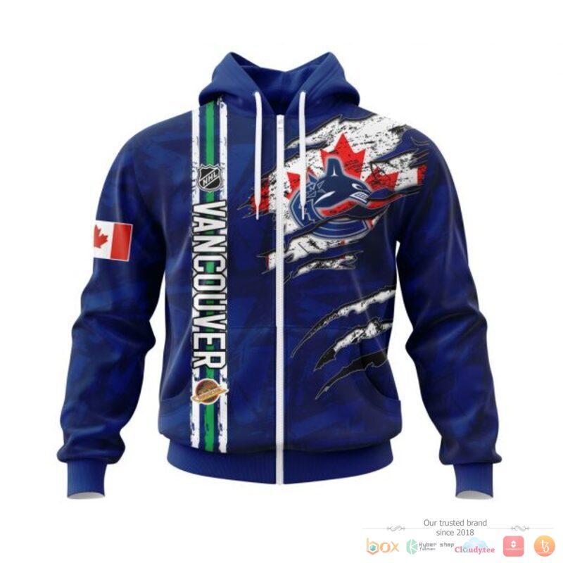 Personalized Vancouver Canucks With Canada Flag 3d shirt, hoodie 2 Personalized Vancouver Canucks With Canada Flag 3d shirt hoodie 1