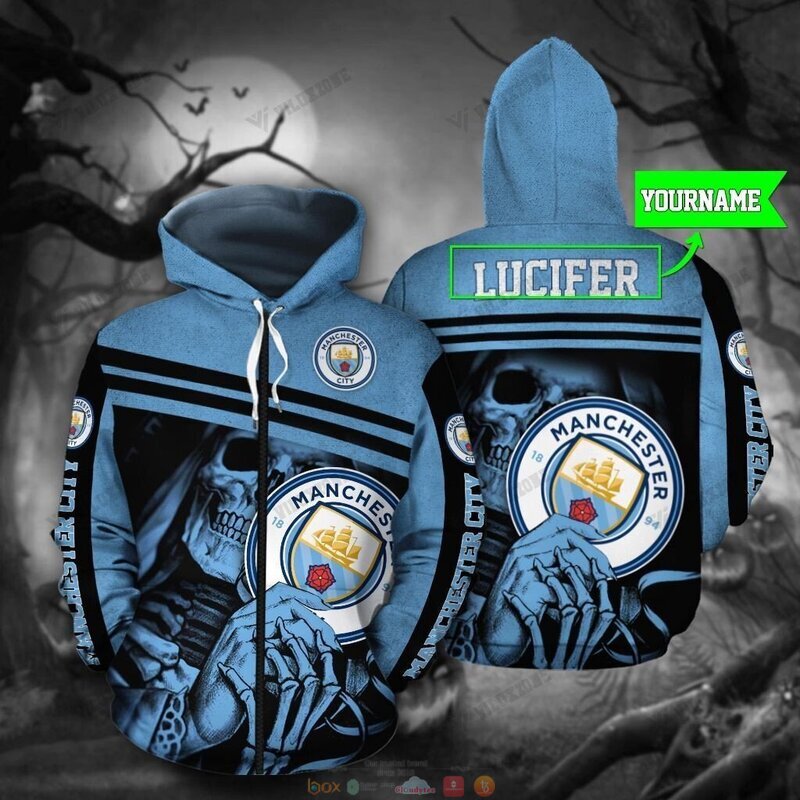 NEW Personalzied Manchester City FC skull custom jersey shirt, hoodie 3 Personalzied Manchester City FC skull custom 3d shirt hoodie 1 2