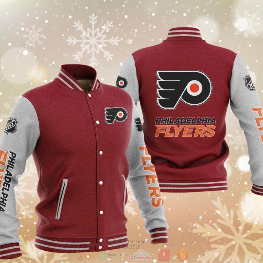 NEW Philadelphia Flyers baseball jacket 4 Philadelphia Flyers baseball jacket 1 2 3
