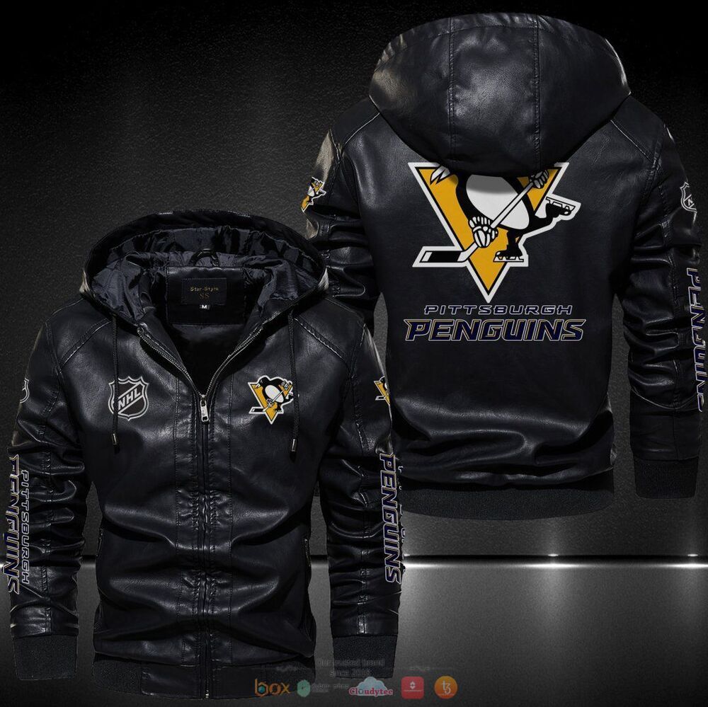 Pittsburgh Penguins NHL Leather Jacket Hat