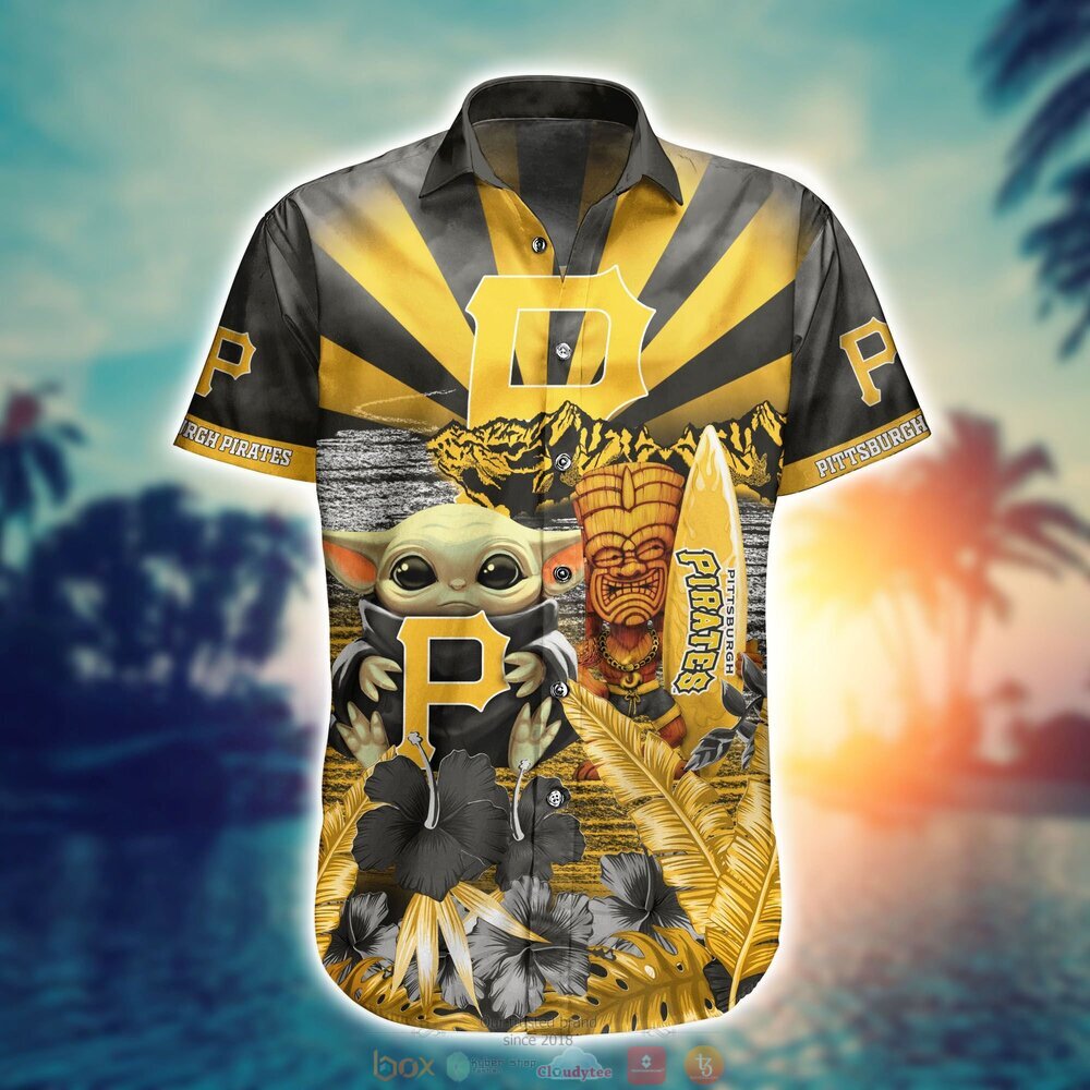 Pittsburgh Pirates Baby Yoda MLB Hawaiian Shirt, Shorts 2 Pittsburgh Pirates MLB Baby Yoda Hawaiian Shirt Shorts 1