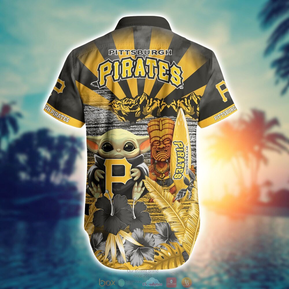 Pittsburgh Pirates Baby Yoda MLB Hawaiian Shirt, Shorts 3 Pittsburgh Pirates MLB Baby Yoda Hawaiian Shirt Shorts 1 2
