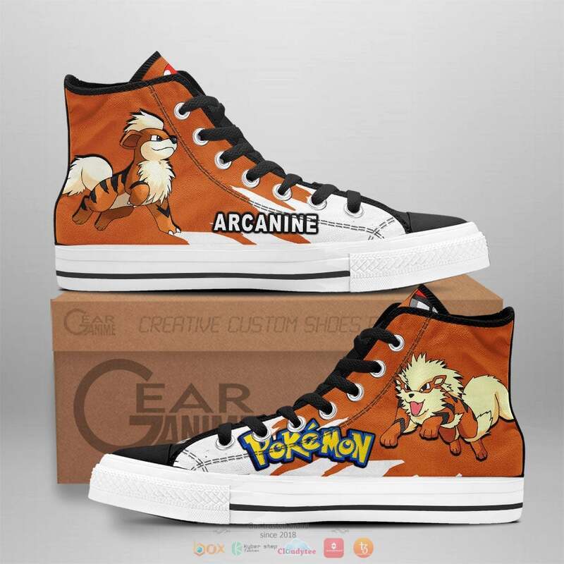 Pokemon Arcanine canvas high top shoes