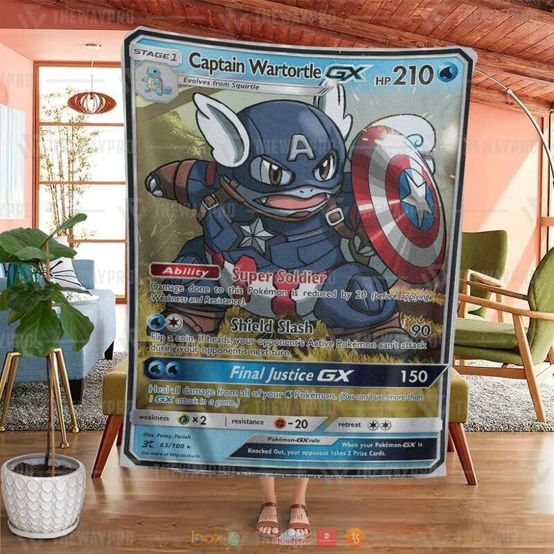 Pokemon Captain America Wartortle Gx Blanket 2 Pokemon Captain America Wartortle Gx Blanket 1