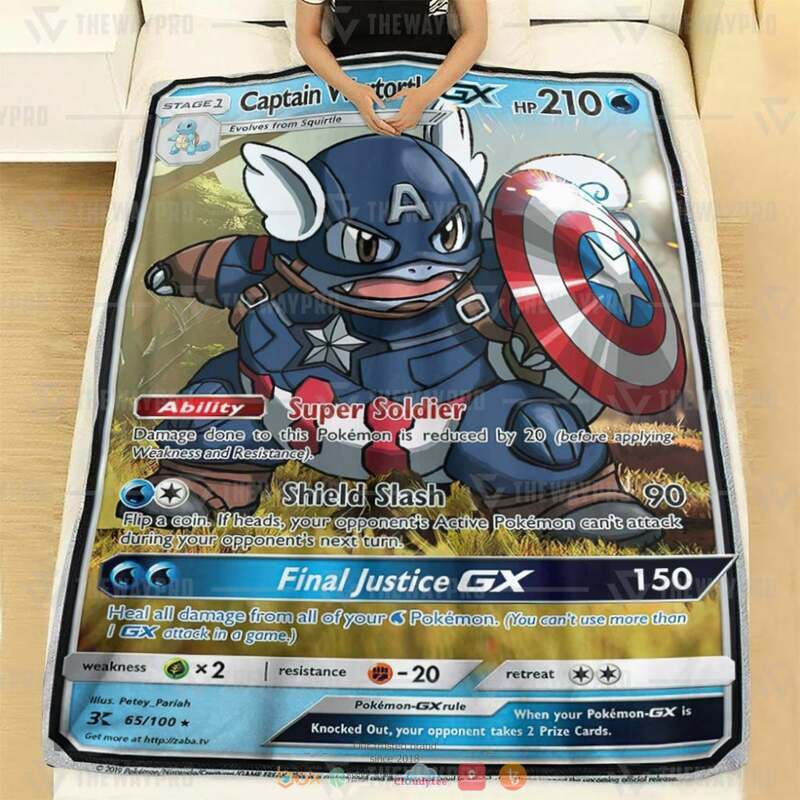 Pokemon Captain America Wartortle Gx Blanket 3 Pokemon Captain America Wartortle Gx Blanket 1 2