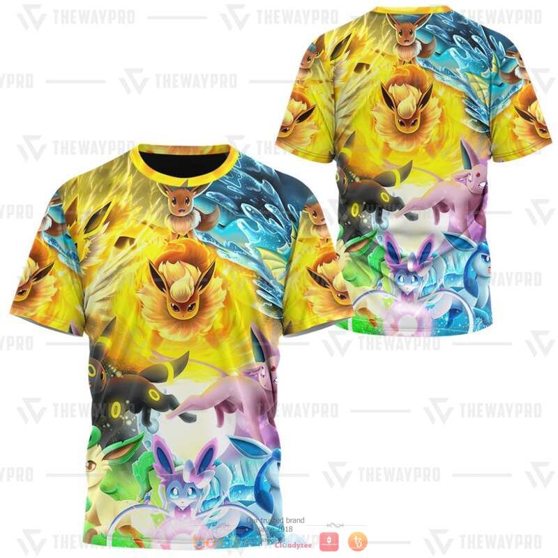 Pokemon Eevee Colorful 3d shirt