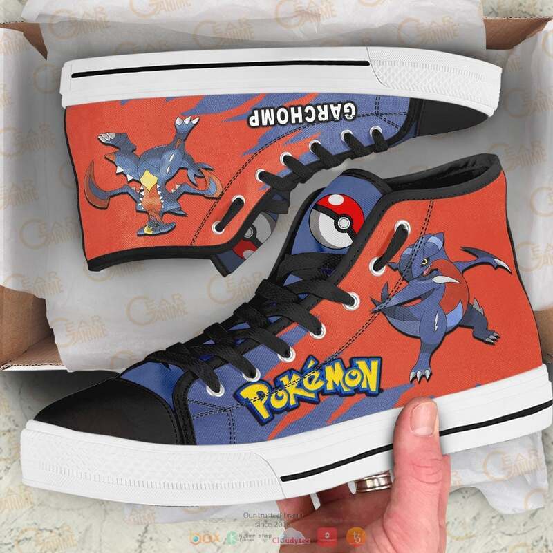 Pokemon Garchomp canvas high top shoes 1