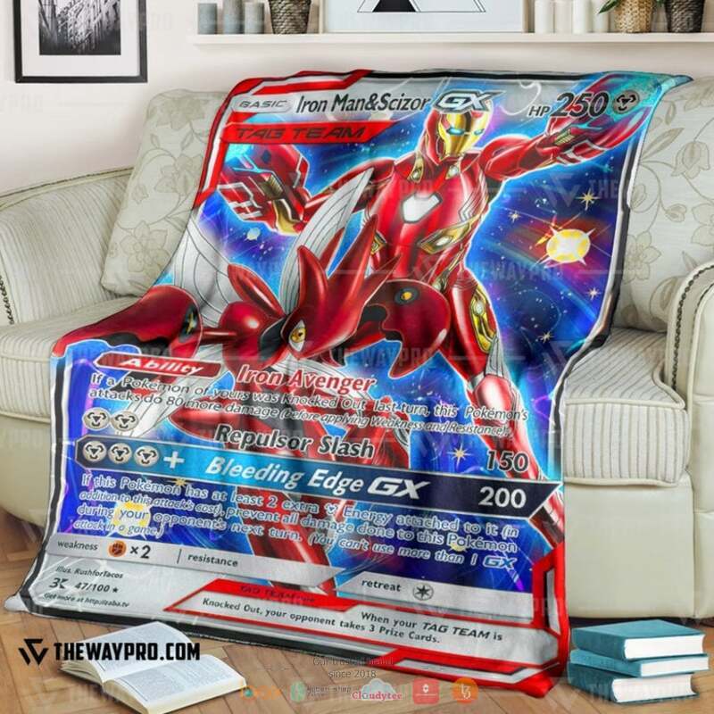 Pokemon Iron Man and Scizor Avenger Blanket 4 Pokemon Iron Man and Scizor Avenger Blanket 1 2 3
