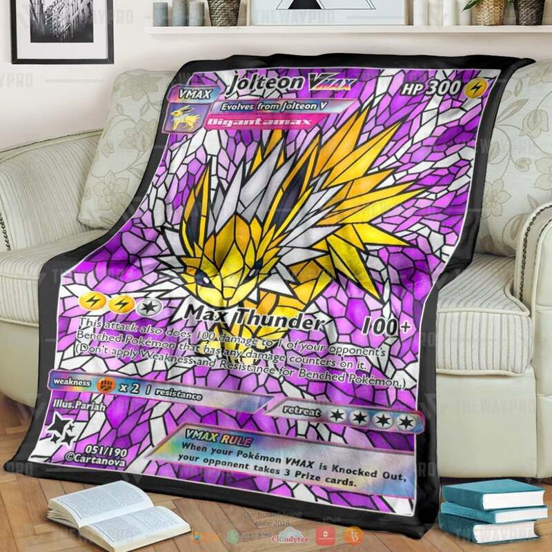 Pokemon Jolteon Hybrid Vmax Stain Glass Blanket
