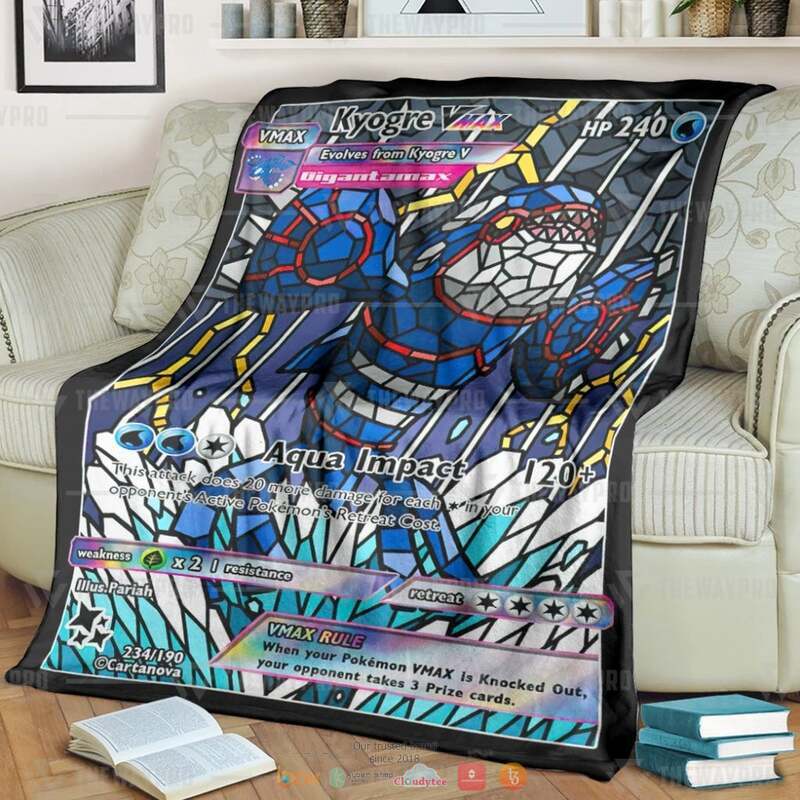 Pokemon Kyogre Hybrid Vmax Stain Glass Blanket