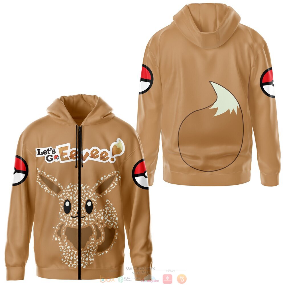Pokemon Let's go Eevee 3d shirt, hoodie 1 Pokemon Lets go Eevee 3d shirt hoodie
