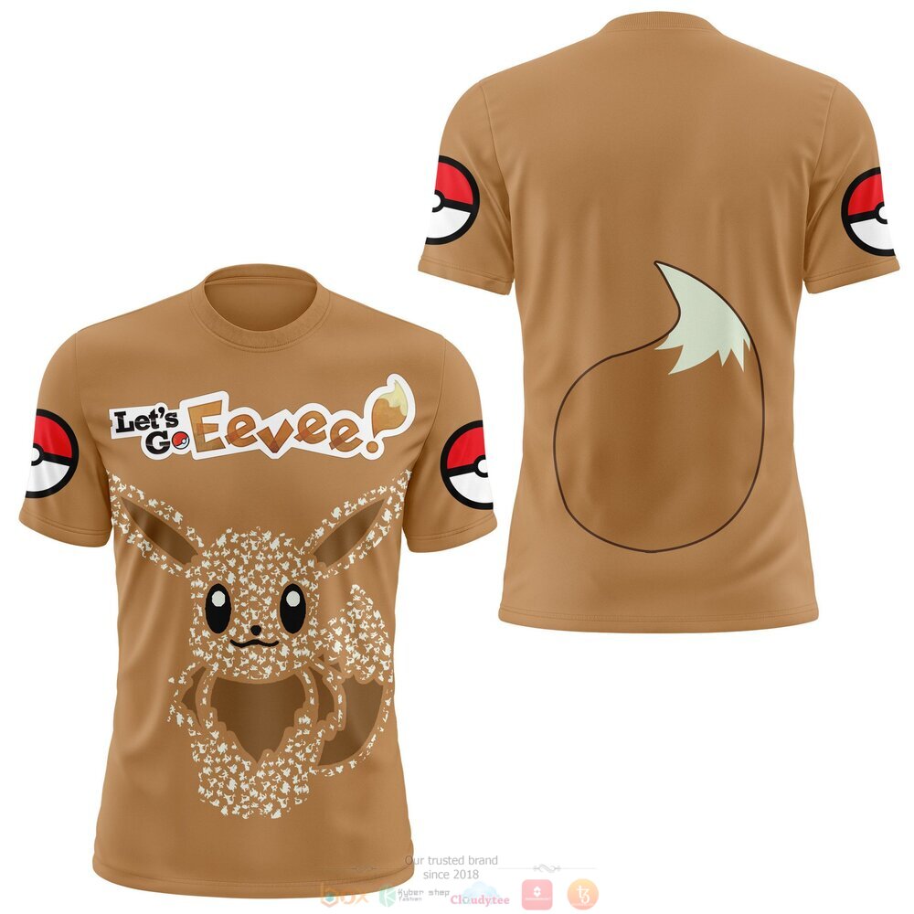 Pokemon Let's go Eevee 3d shirt, hoodie 4 Pokemon Lets go Eevee 3d shirt hoodie 1 2 3