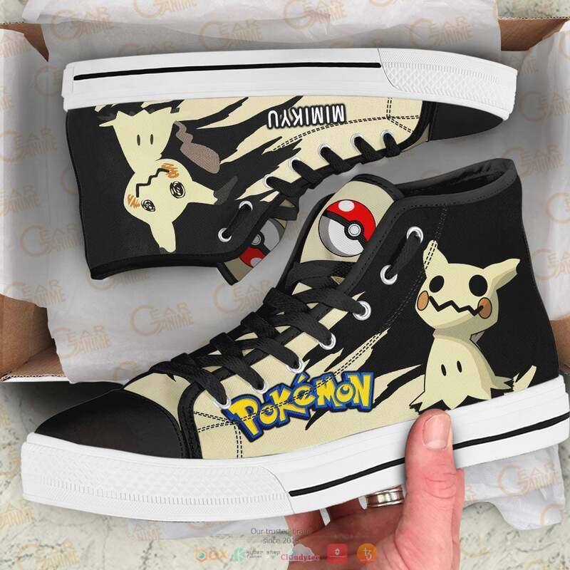 Pokemon Mimikyu canvas high top shoes 1