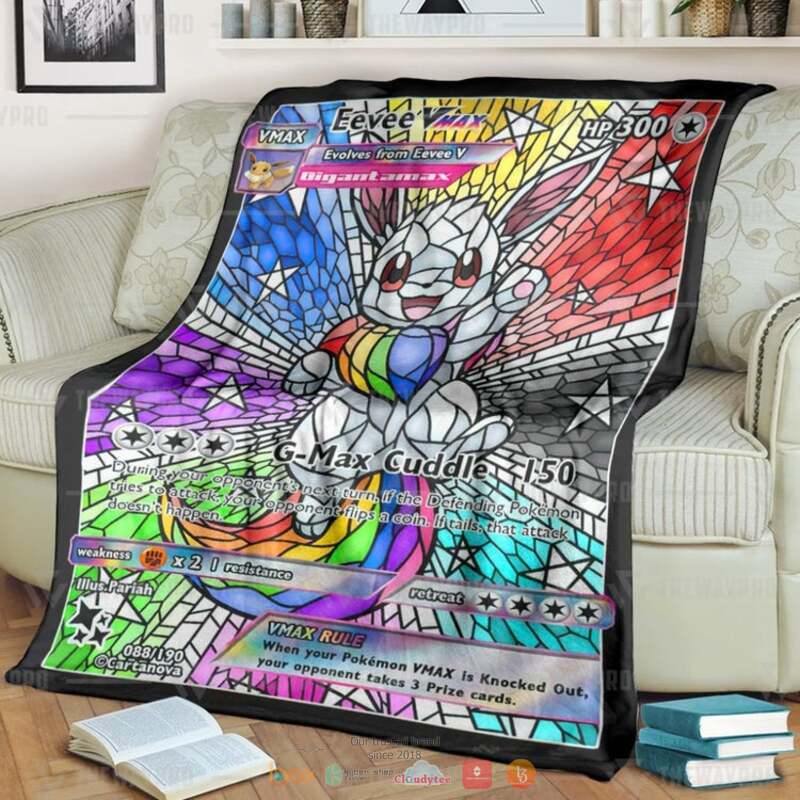 Pokemon Rainbow Eevee Hybrid Stain Glass Blanket 1 Pokemon Rainbow Eevee Hybrid Stain Glass Blanket