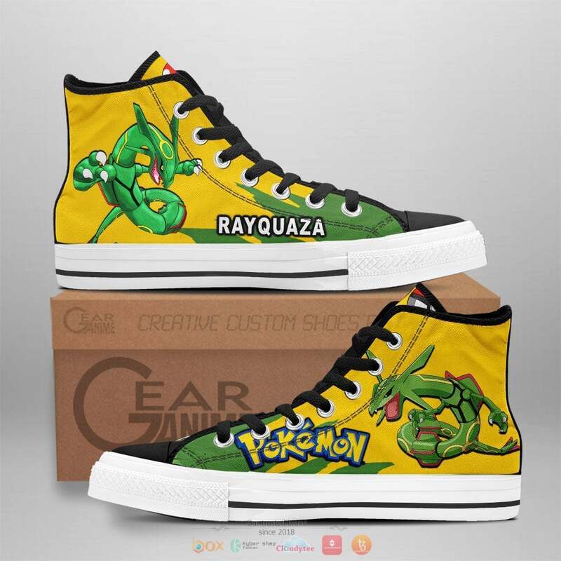 Pokemon Rayquaza canvas high top shoes