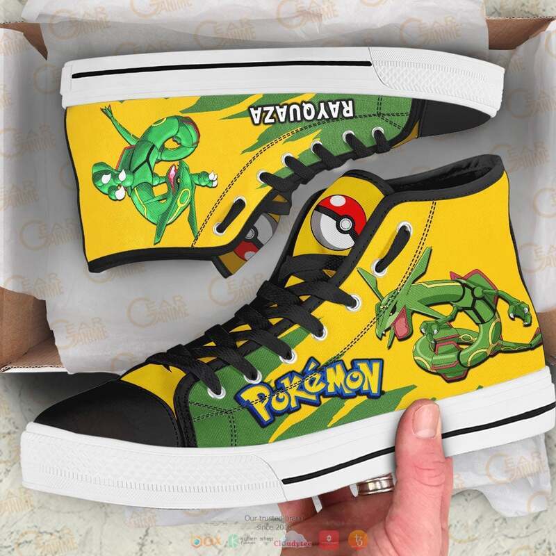 Pokemon Rayquaza canvas high top shoes 1
