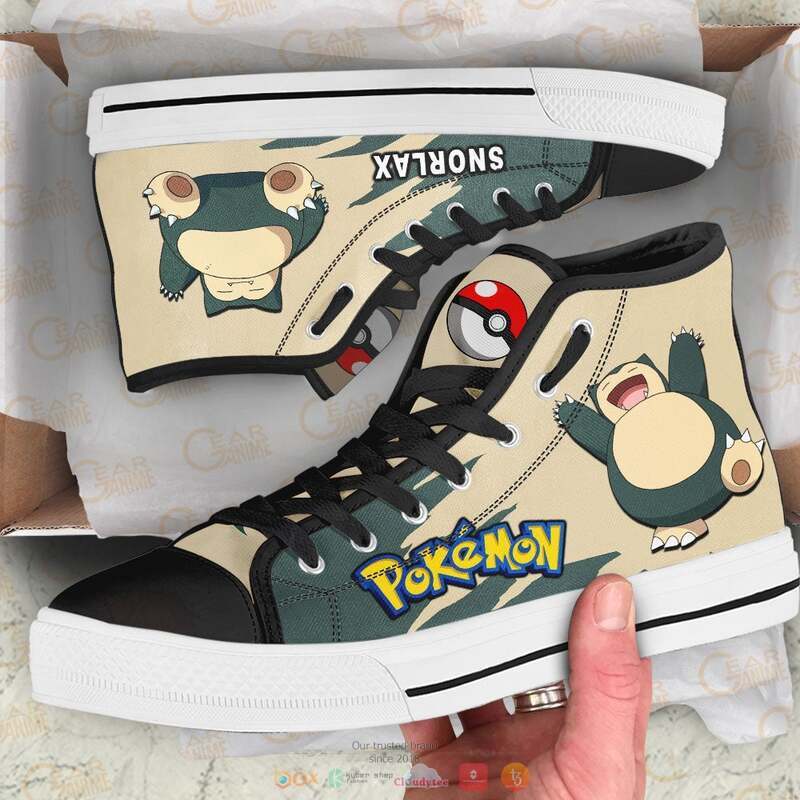 Pokemon Snorlax canvas high top shoes 1