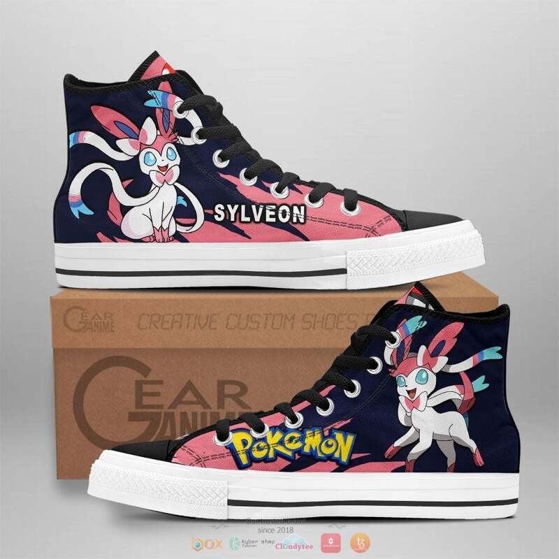 Pokemon Sylveon canvas high top shoes