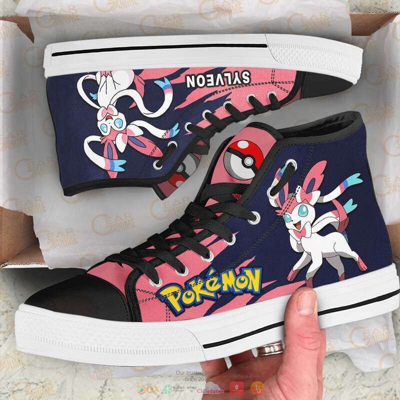 Pokemon Sylveon canvas high top shoes 1
