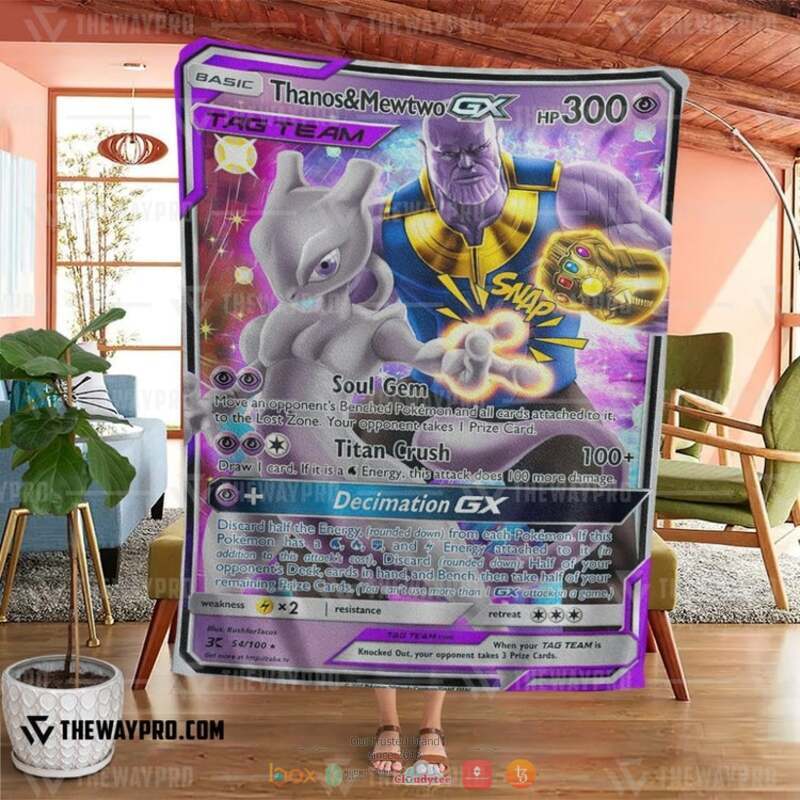 Pokemon Thanos and Mewtwo GX Blanket