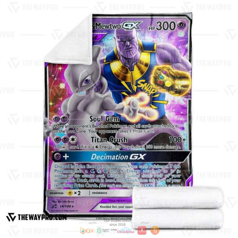 Pokemon Thanos and Mewtwo GX Blanket 2 Pokemon Thanos and Mewtwo GX Blanket 1