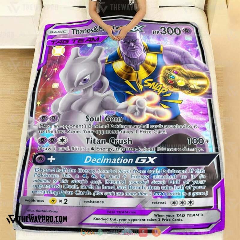 Pokemon Thanos and Mewtwo GX Blanket 3 Pokemon Thanos and Mewtwo GX Blanket 1 2