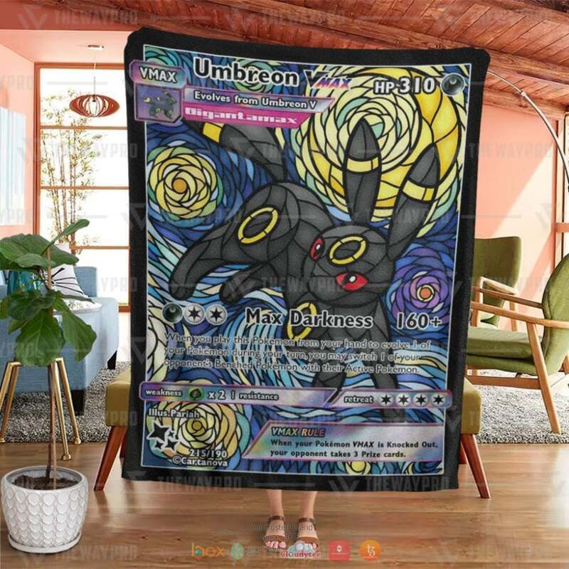 Pokemon Umbreon Van Gogh Hybrid Stain Glass Blanket 2 Pokemon Umbreon Van Gogh Hybrid Stain Glass Blanket 1