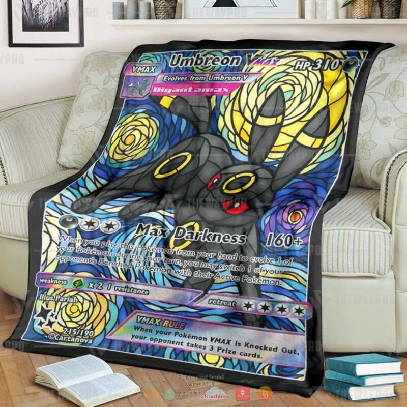 Pokemon Umbreon Van Gogh Hybrid Stain Glass Blanket 3 Pokemon Umbreon Van Gogh Hybrid Stain Glass Blanket 1 2