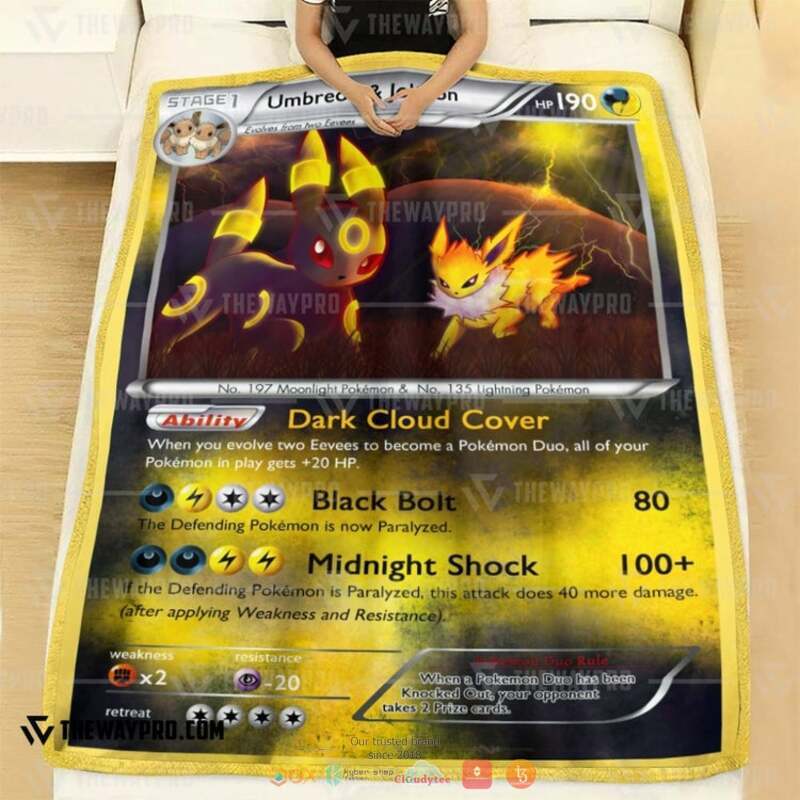 Pokemon Umbreon and Jolteon Duo Blanket