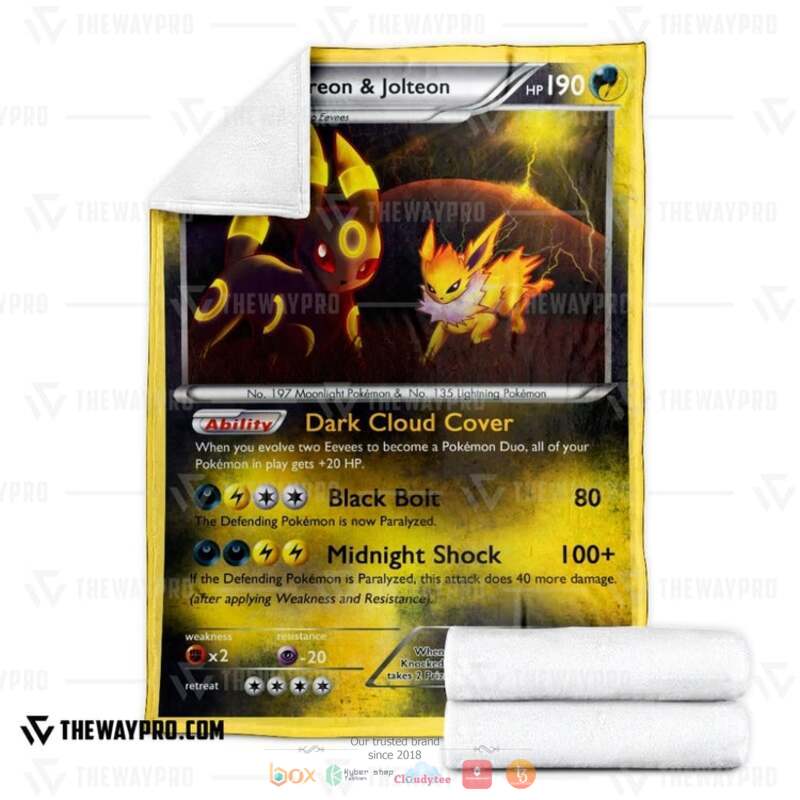 Pokemon Umbreon and Jolteon Duo Blanket 2 Pokemon Umbreon and Jolteon Duo Blanket 1