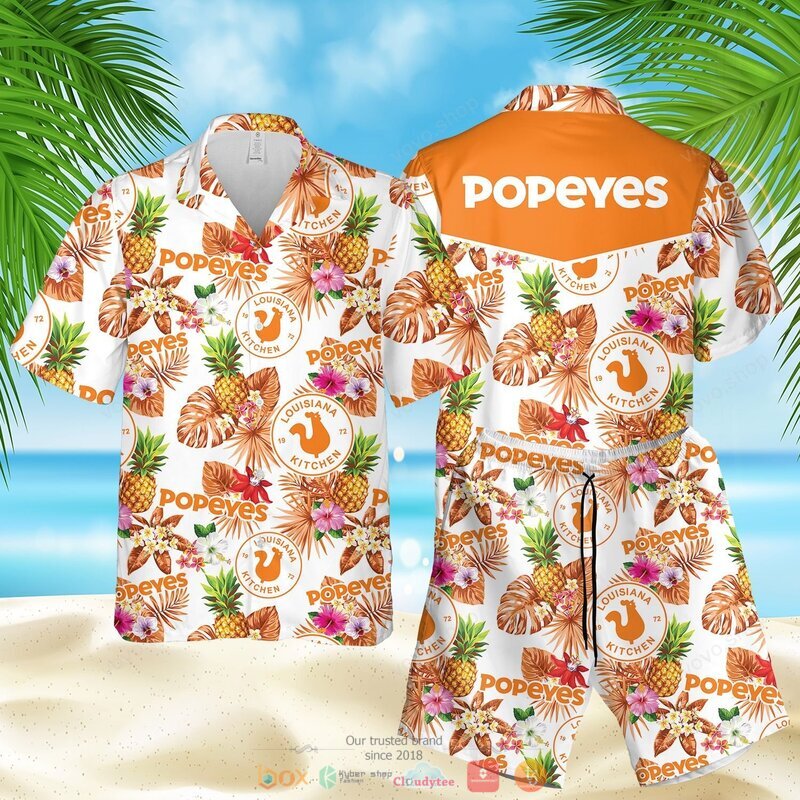 Popeyes Louisiana Kitchen pineapple Hawaiian Shirt short