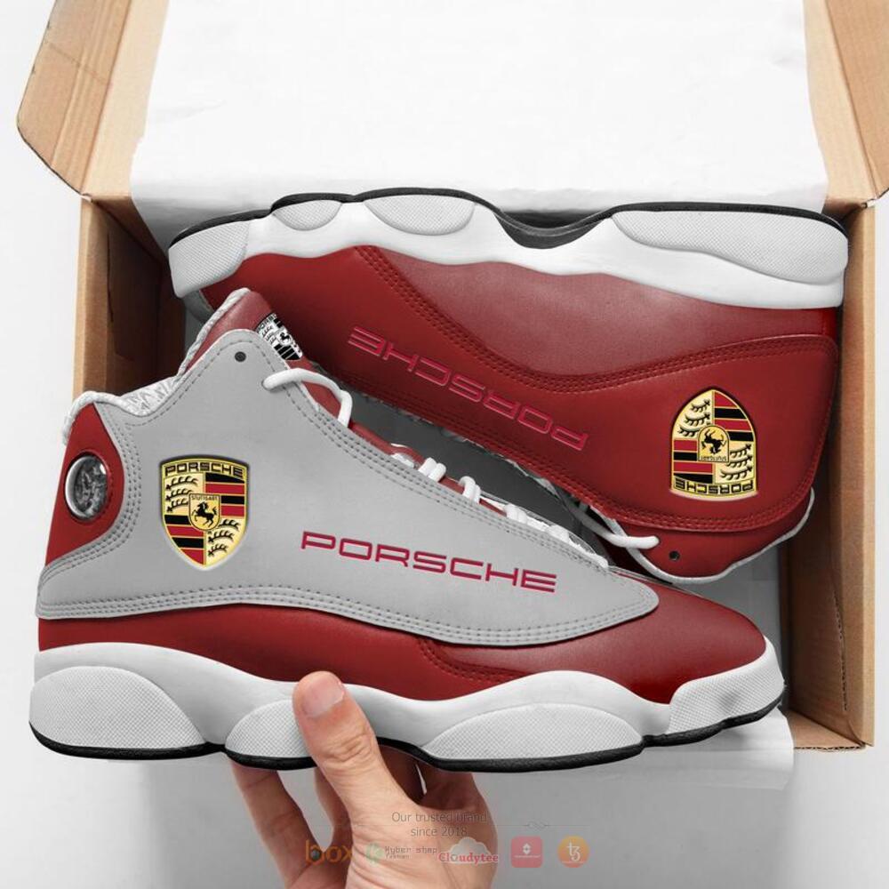 Porsche red grey Air Jordan 13 shoes