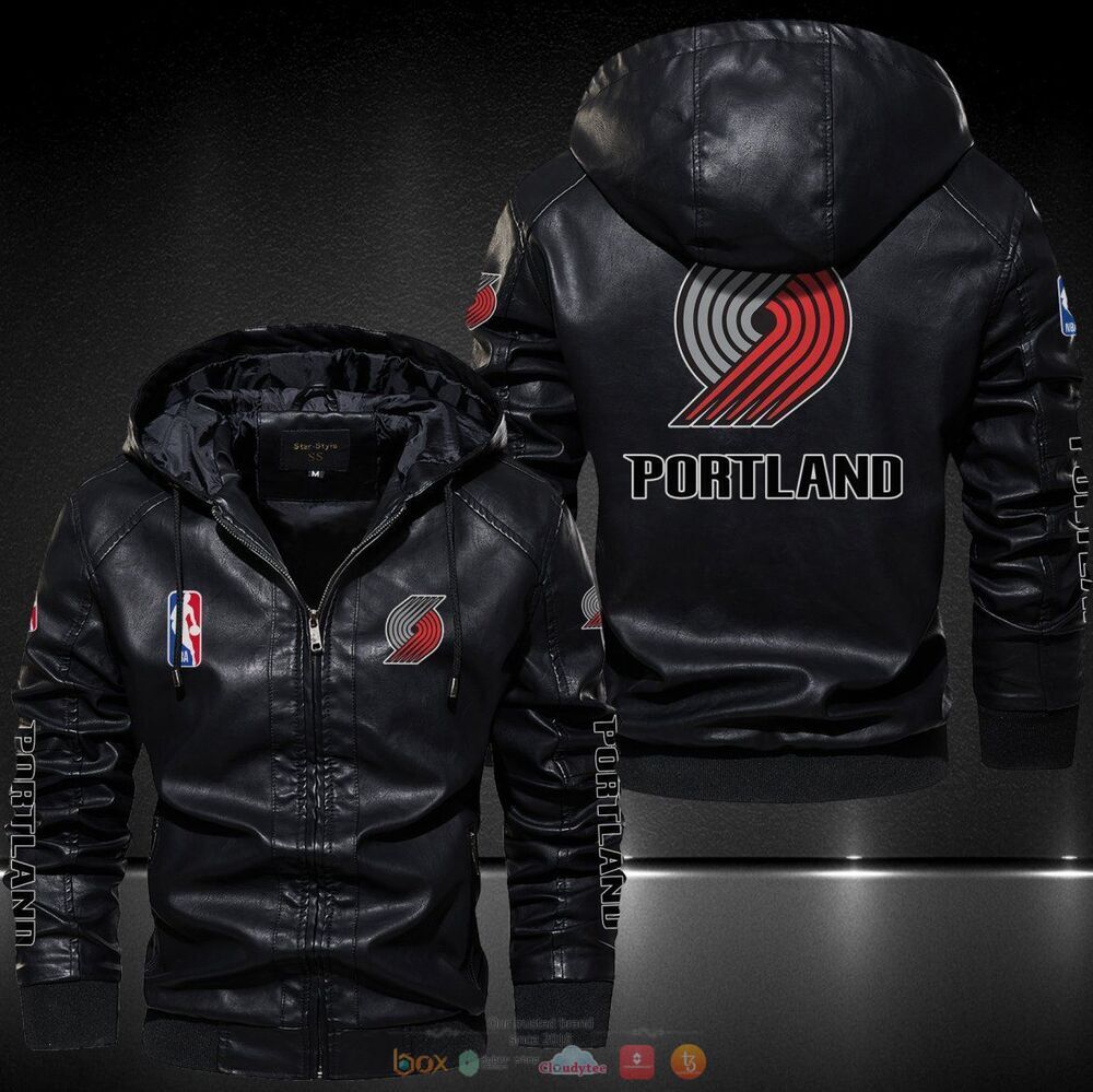 Portland Trail Blazers NBA Leather Jacket Hat